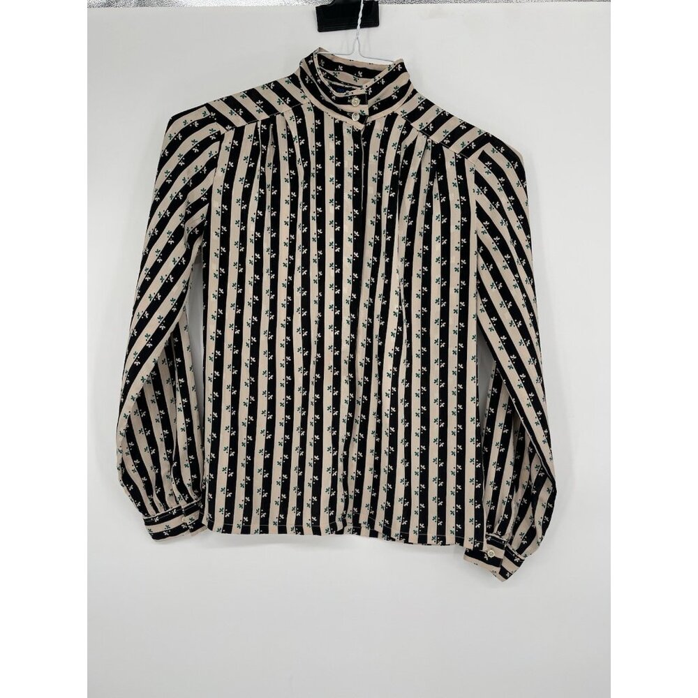 Vintage Panther black tan Long Sleeve Button Front‎ Shirt Women Size 5/6